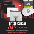Kit 20 Cuecas LUPO Originais + Brinde 3 Pares de Meia